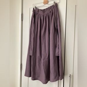 NWT LINEN HANDMADE STUDIO maxi skirt lavender grey